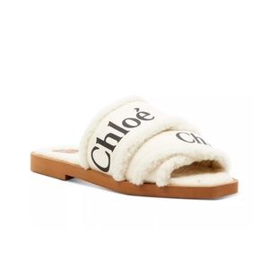 Chloe shearling slides